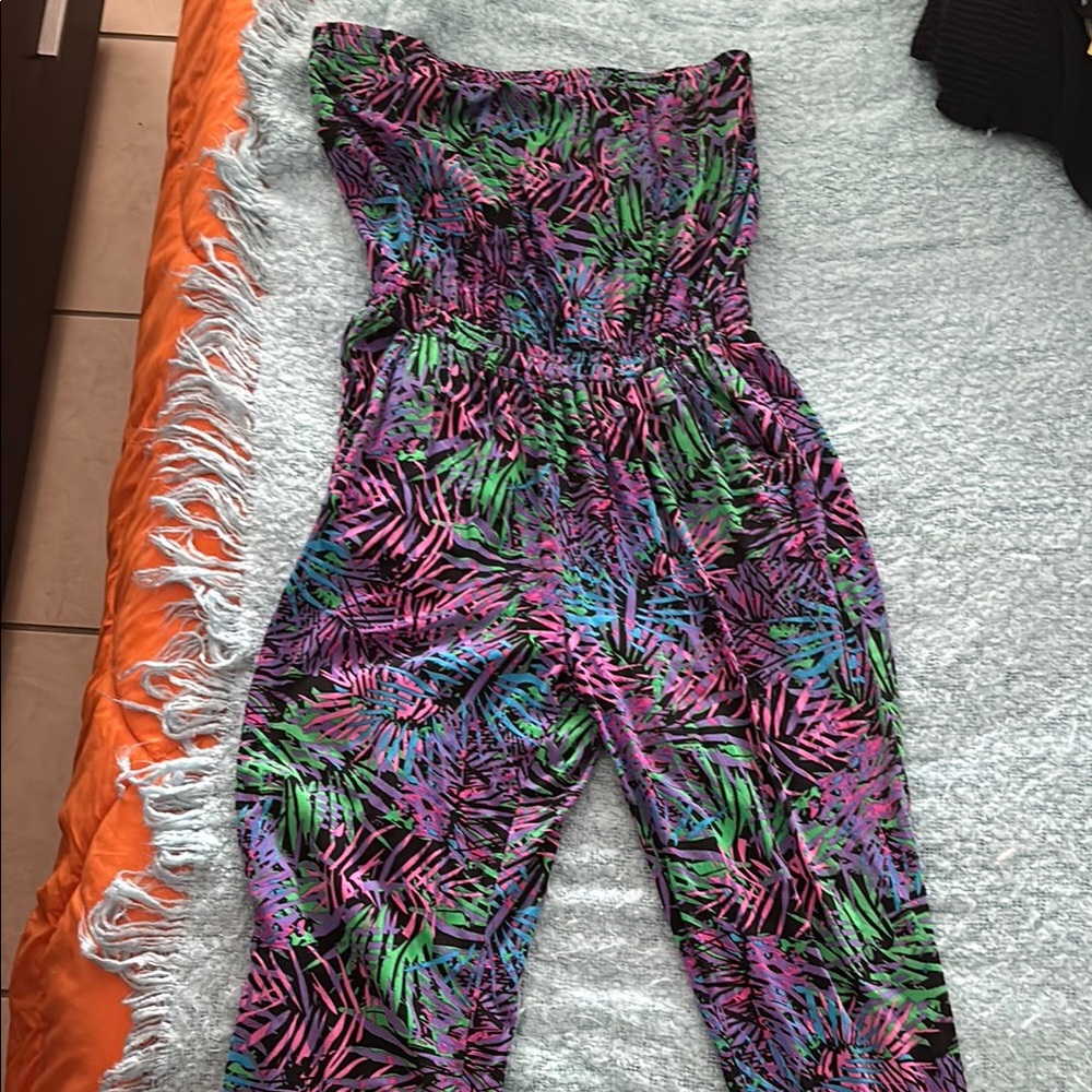 Colorful Tropical Print Jumpsuit